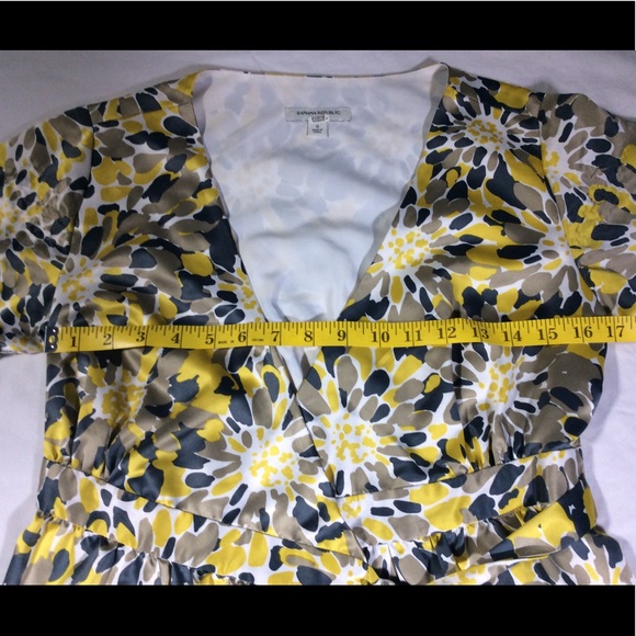 Banana Republic Yellow Floral Wrap Dress - Picture 4 of 8